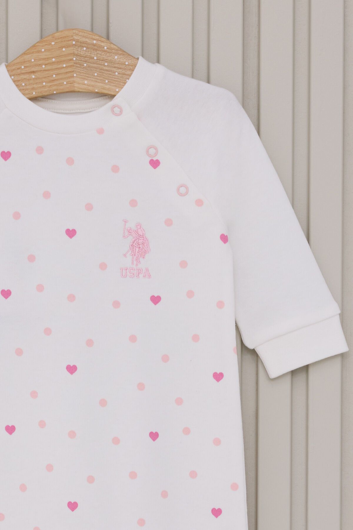 U.S. Polo Assn.-Baby Girl Cream Jumpsuit 2