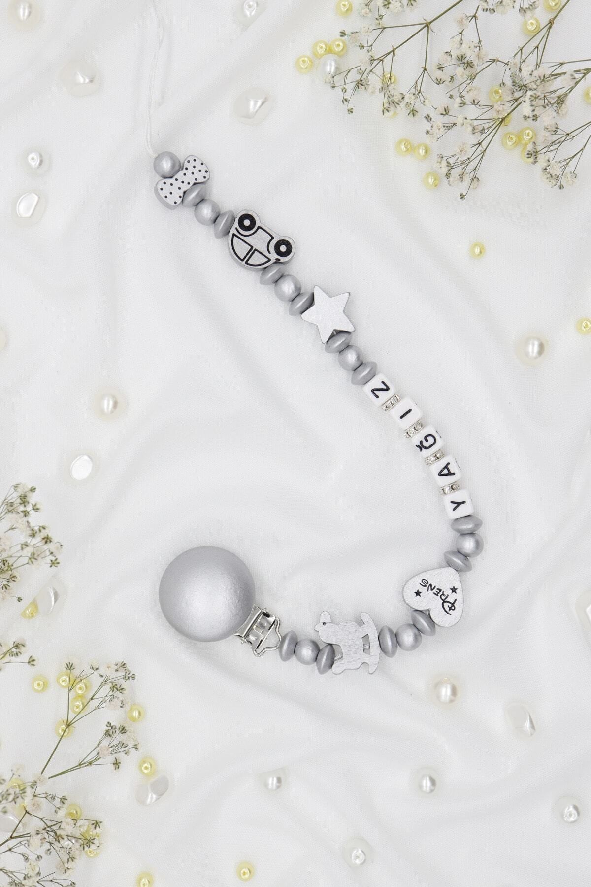 lilamtasarım Isimli Emzik Zinciri - Emzik Askısı - Bebek Hediyesi Bez030 fotoğrafı 4 (önizleme)