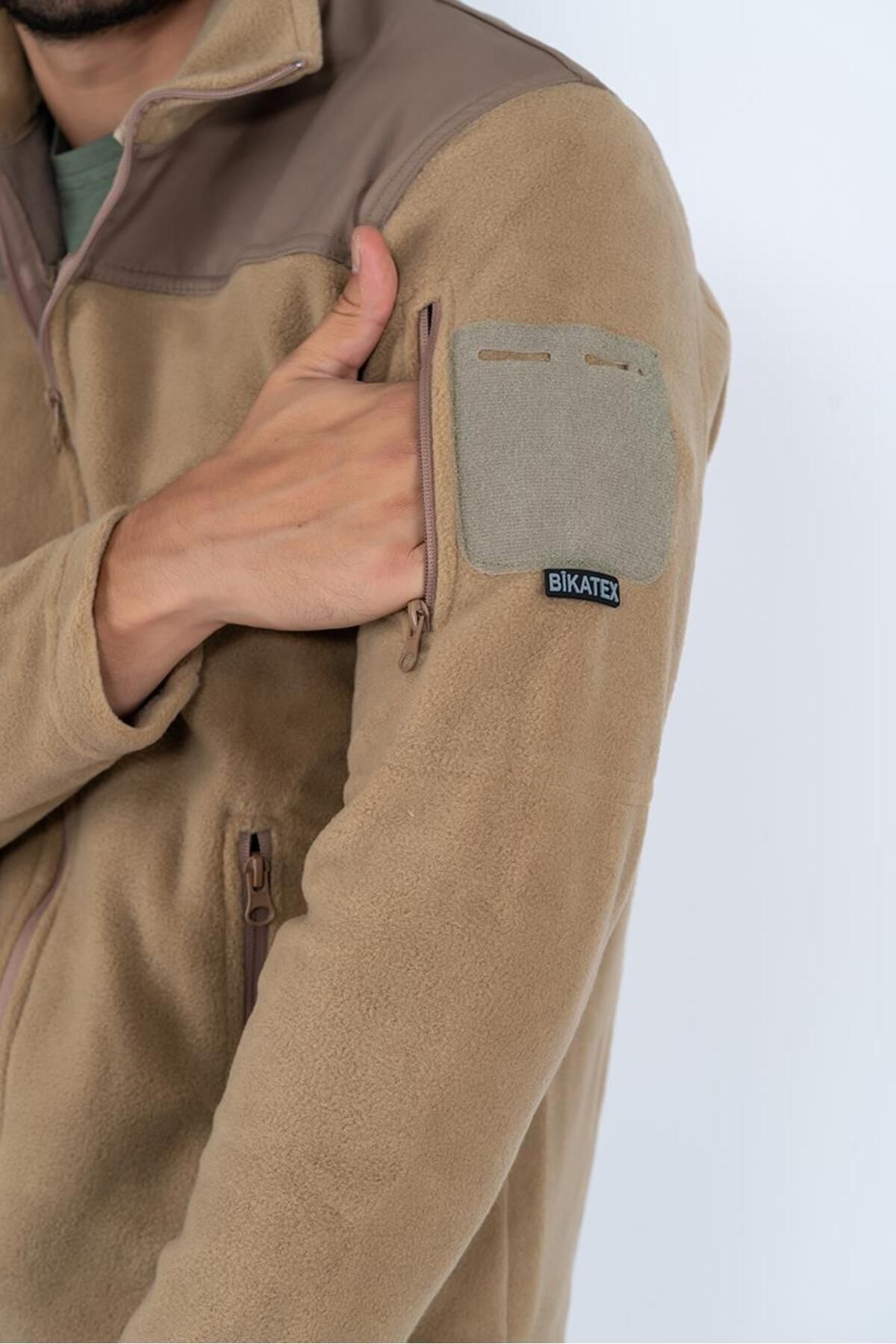 ژاکت کشی  مردانه  بژ  بلوک رنگی Slim Fit/اسلیم فیت    طرح ماهی  | BİKATEX TX8564FBA2740 - تصویر 5