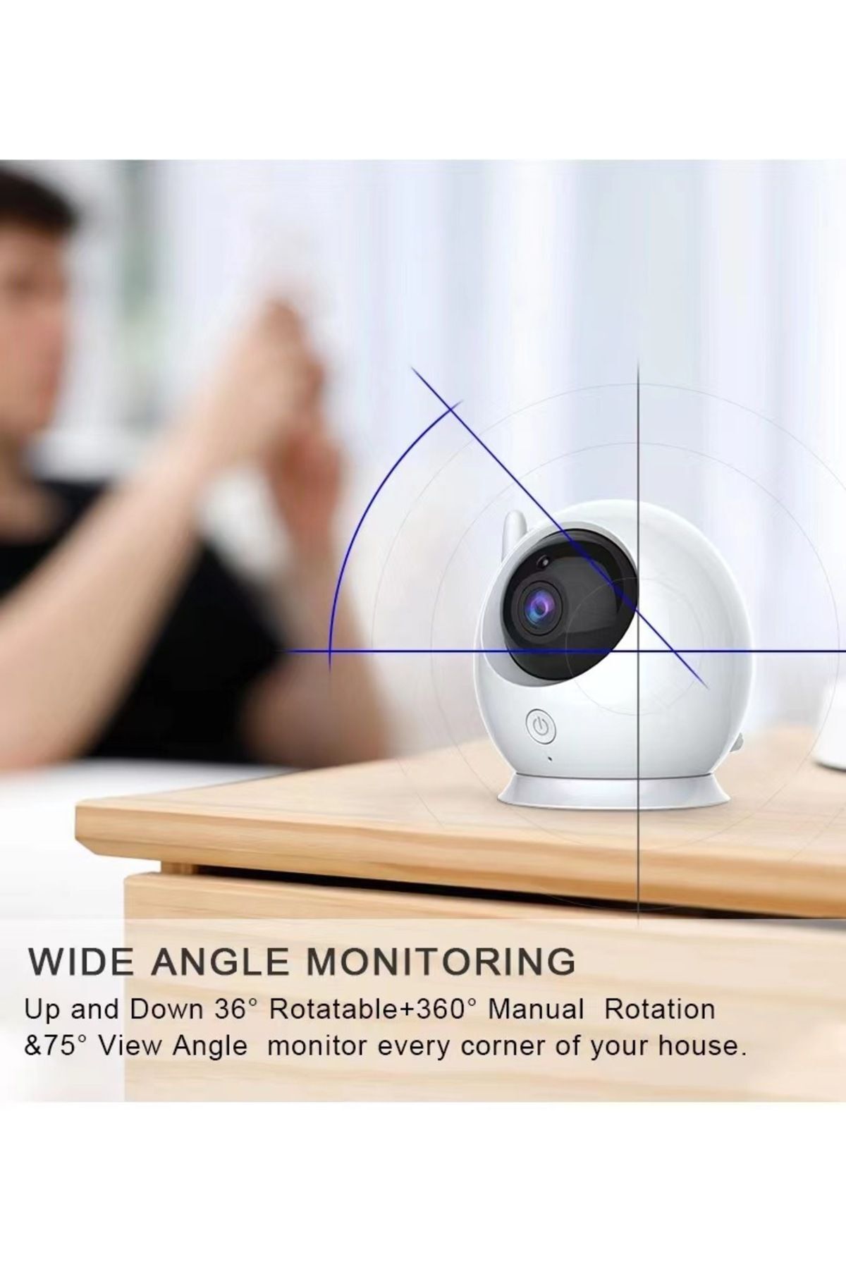 VOOKA Ape Lcd Ekranlı Gece Görüşlü Bebek Monitörü Bebek Izleme Kamerası Oda Sıcaklığı Kontrollü Kablosuz fotoğrafı 4 (önizleme)