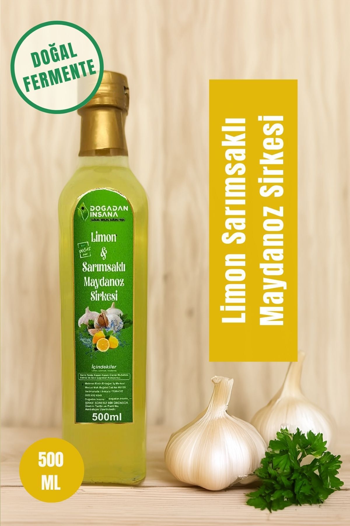 Limon Sarımsaklı Maydanoz Sirkesi Doğal Fermente 500 ml