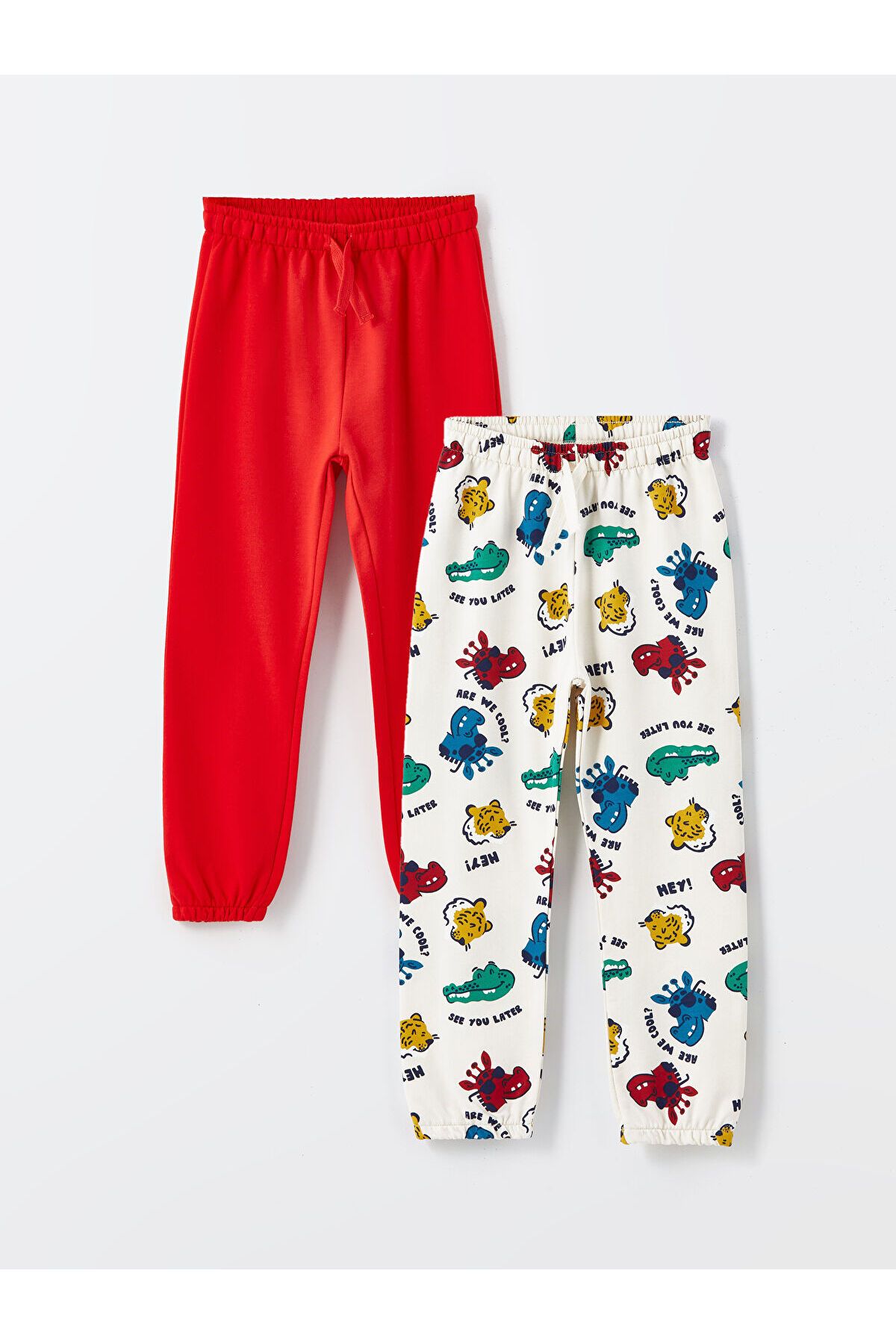 LC Waikiki-LCW Baby-Jungen-Jogginghose – 2er-Pack mit elastischem Bund und Aufdruck 1