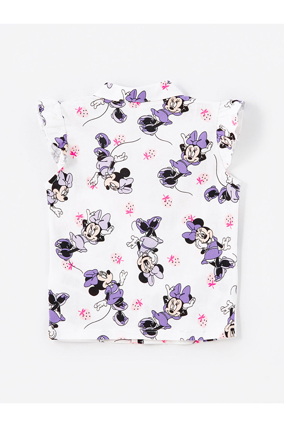 LC Waikiki Polo Yaka Minnie Mouse Baskılı Kız Bebek Şortlu Pijama Takımı fotoğrafı 4 (önizleme)