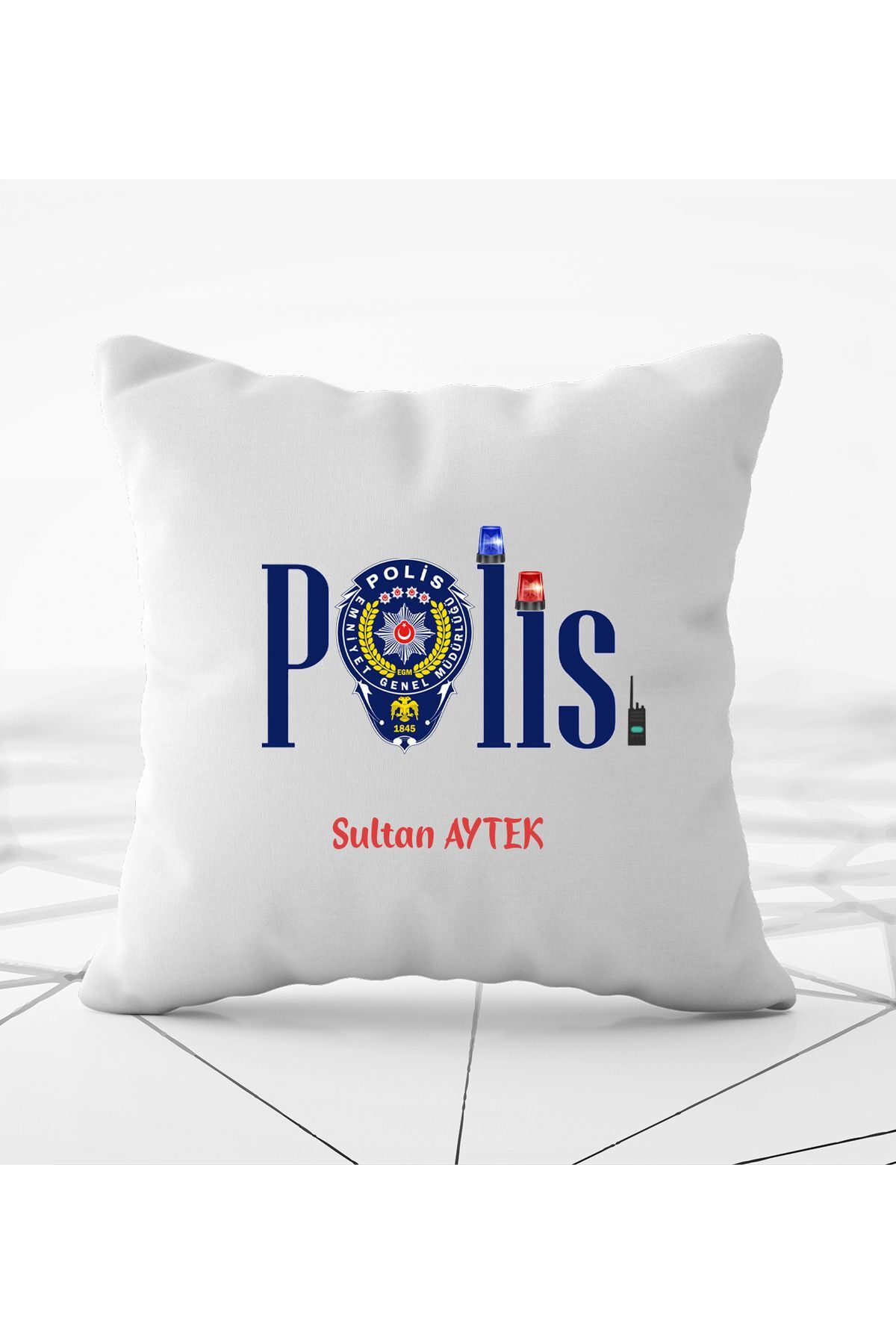 Named Printed Police Pillow