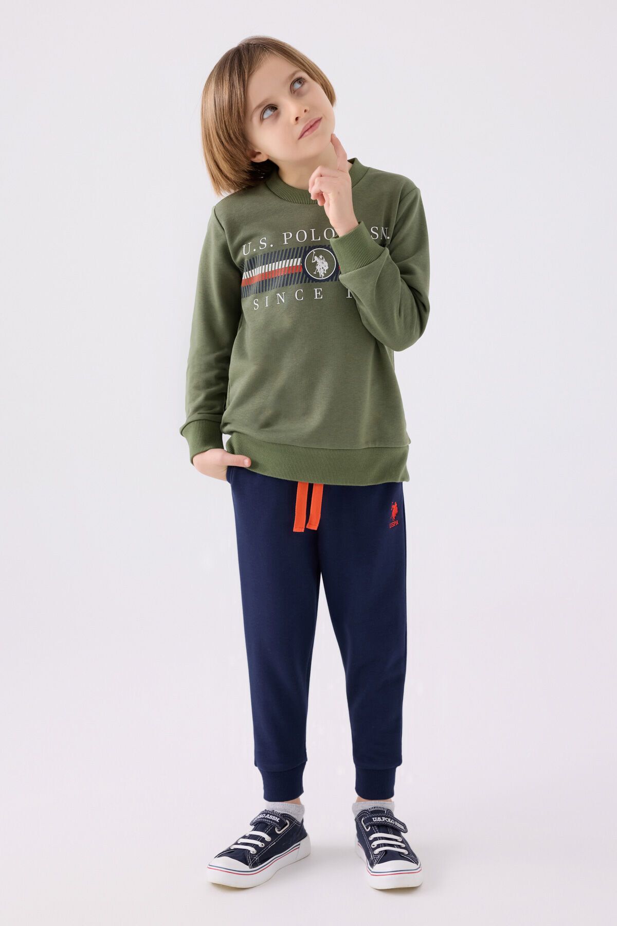 ست لباس ورزشی خاکی پسرانه U.S. Polo Assn.