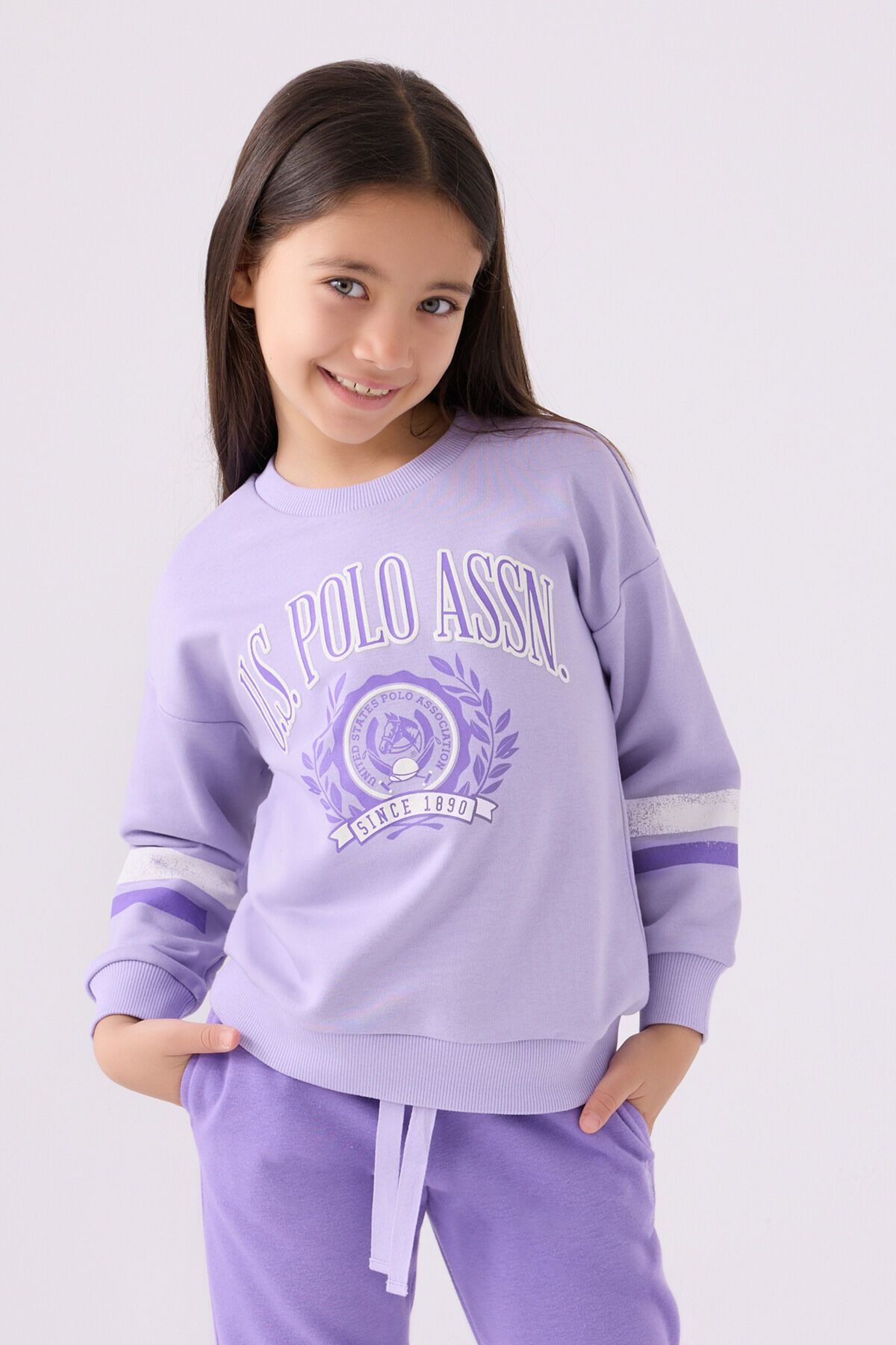 ست لباس ورزشی دخترانه بنفش U.S. Polo Assn.