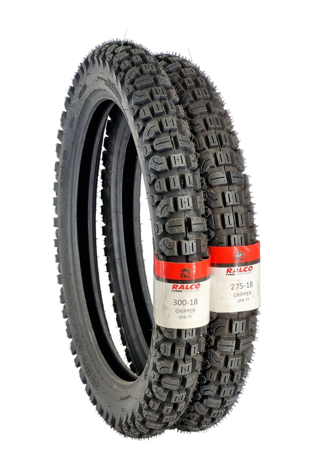 RALCO TYRES CG Dişli Lastik Seti 300-18 ve 275-18 (TT-İç lastikli Tip) GripperCG