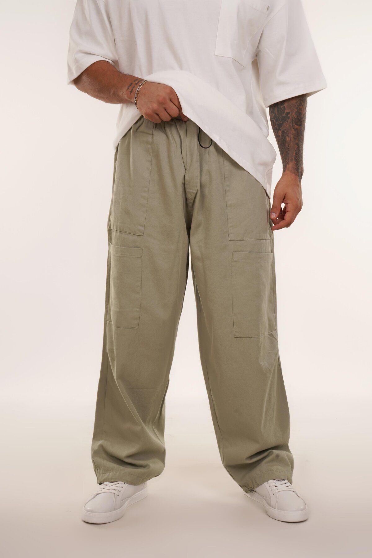 SCSARVİN-Baggy Cut Water Green Trousers - Four Front Pockets. Vms 40697 1