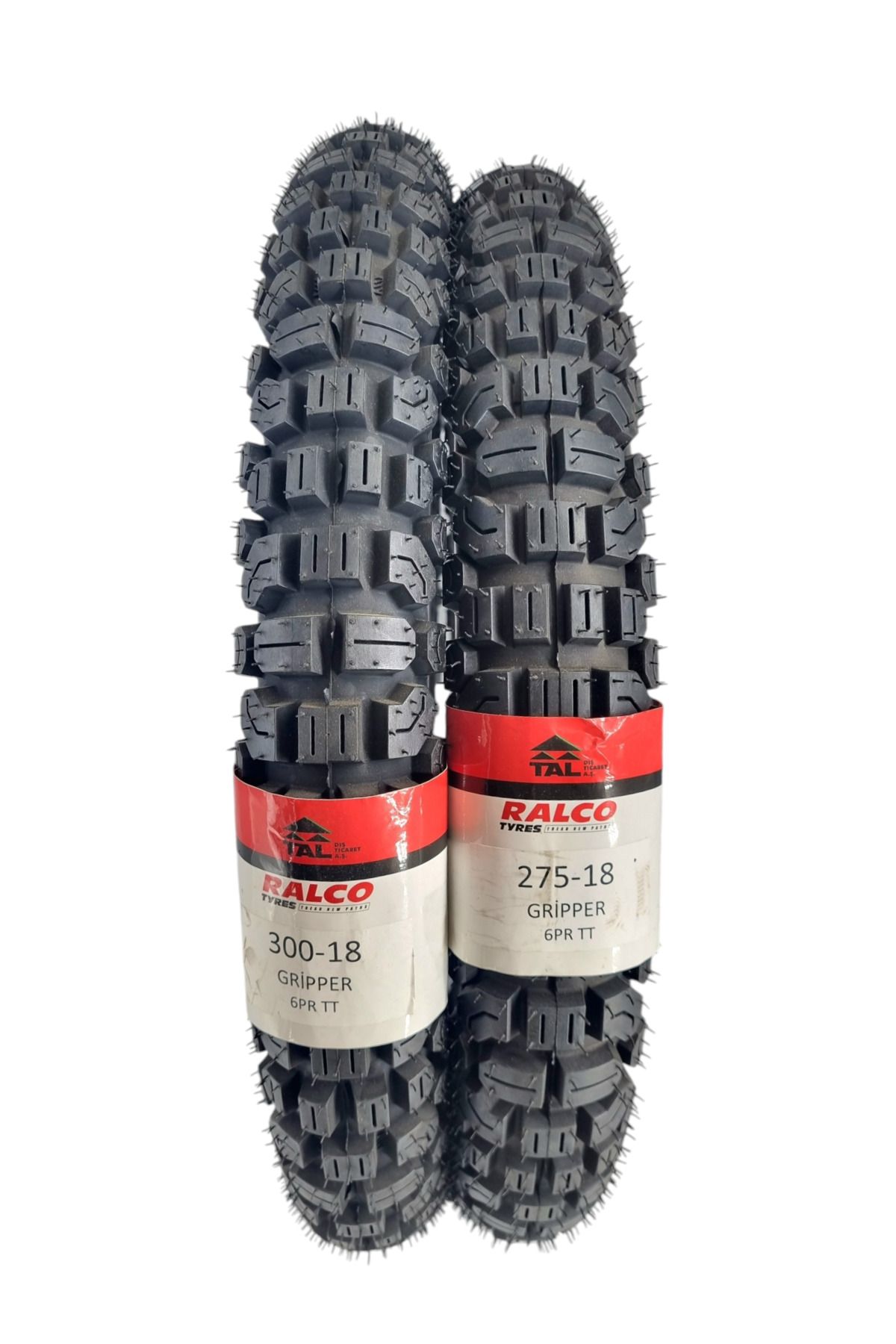 RALCO TYRES CG Dişli Lastik Seti 300-18 ve 275-18 (TT-İç lastikli Tip) GripperCG