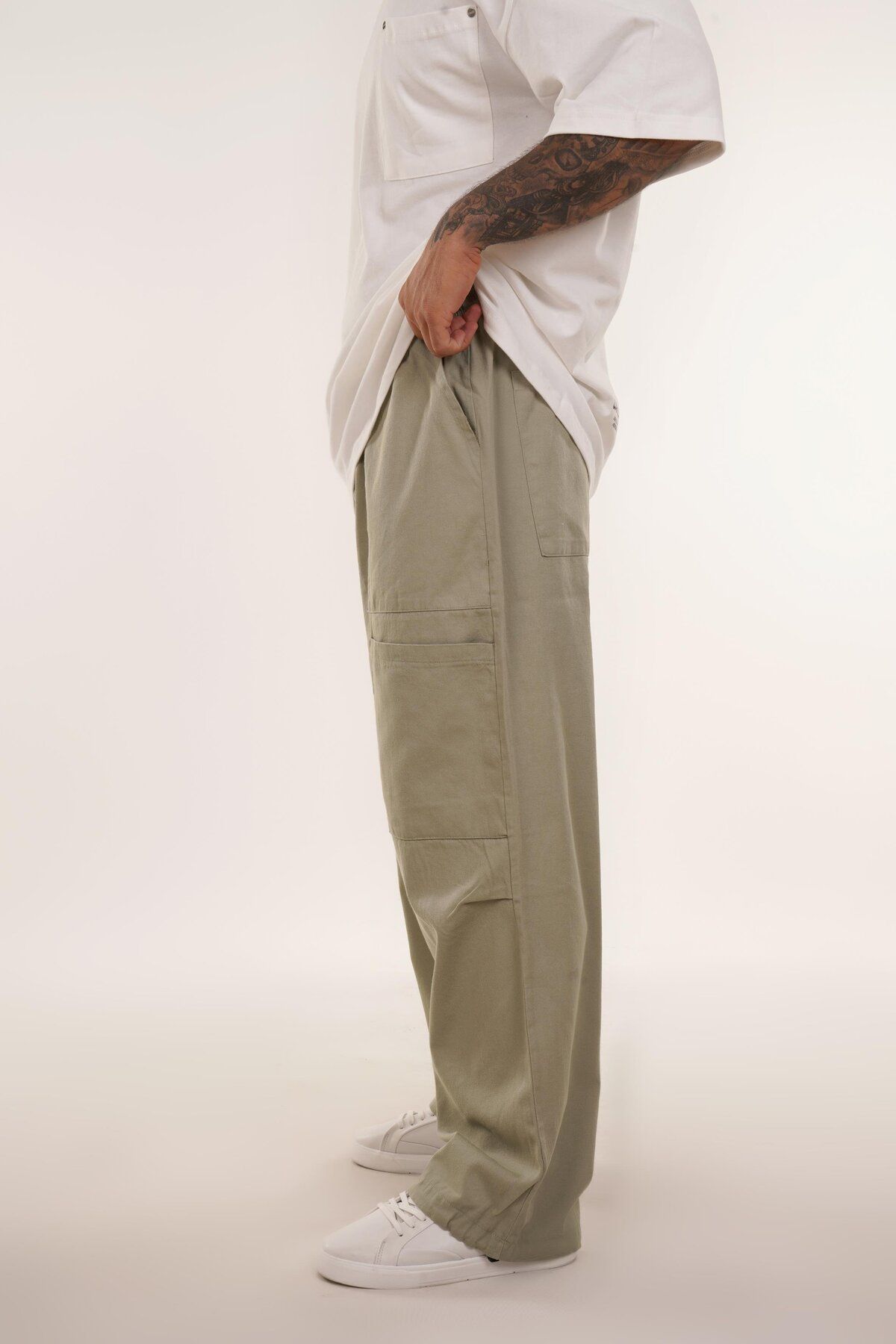 SCSARVİN-Baggy Cut Water Green Trousers - Four Front Pockets. Vms 40697 2