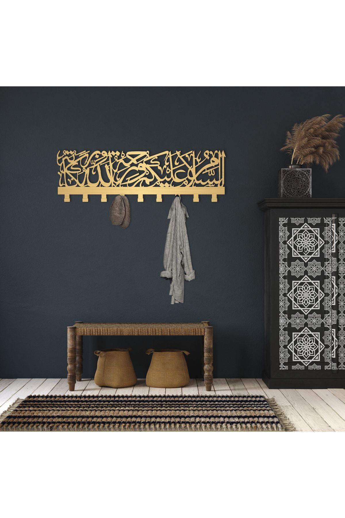 Metal Hanger, Clothes Hanger,Wall Hanger, Cloakroom Clothes Hanger,  Arabic GREETING(90cm-7 pcs)