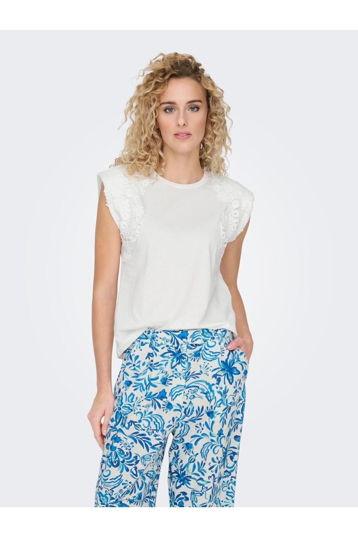 ONLY-تي شيرت ONLHENRIETTA LIFE - S/L Top Box JRS 100% قطن 3