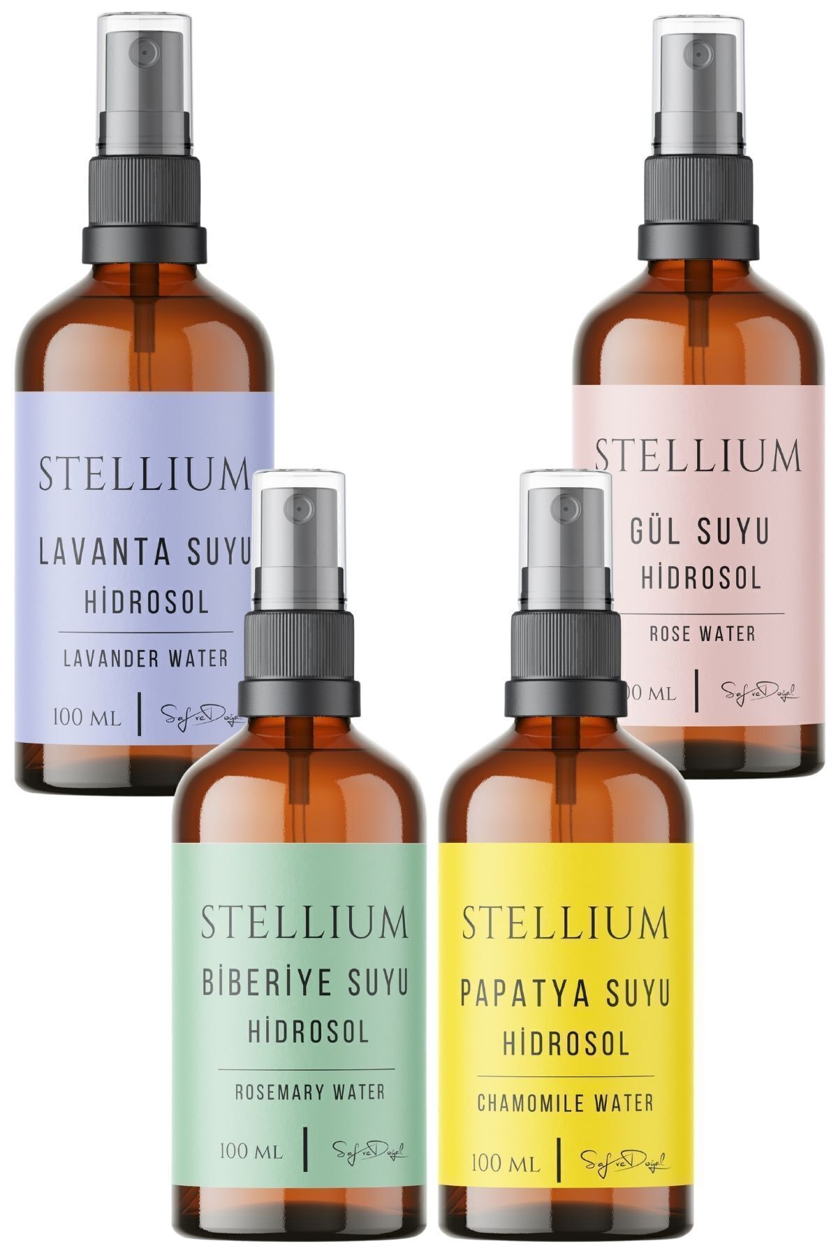 مجموعه Hydrosols مورد علاقه - (خالص و طبیعی) گلاب، آب رزماری، آب بابونه، آب اسطوخودوس STELLIUM
