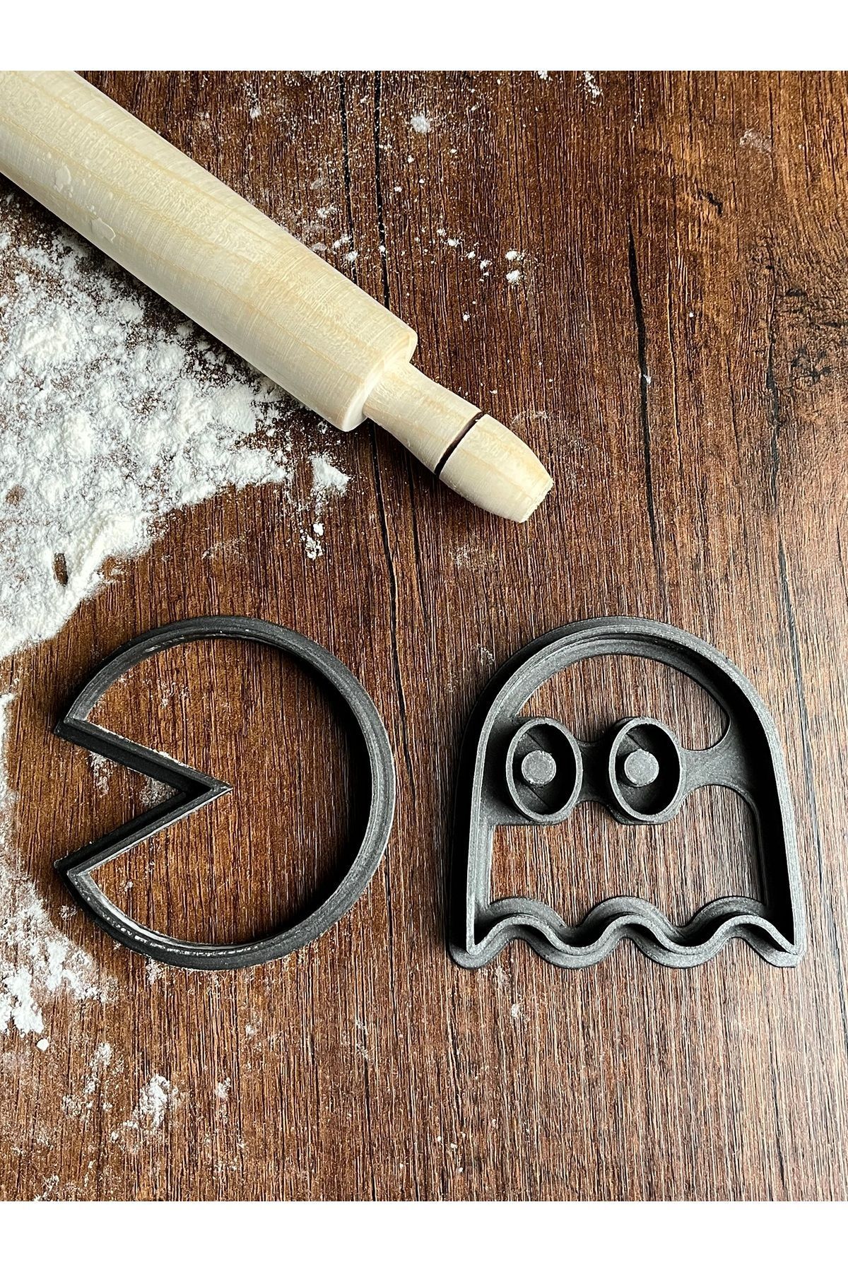 Dummy13-Pac-Man and Ghost 2-Piece Set Cookie Mold Cookie Shaper Cookie Cutter 3