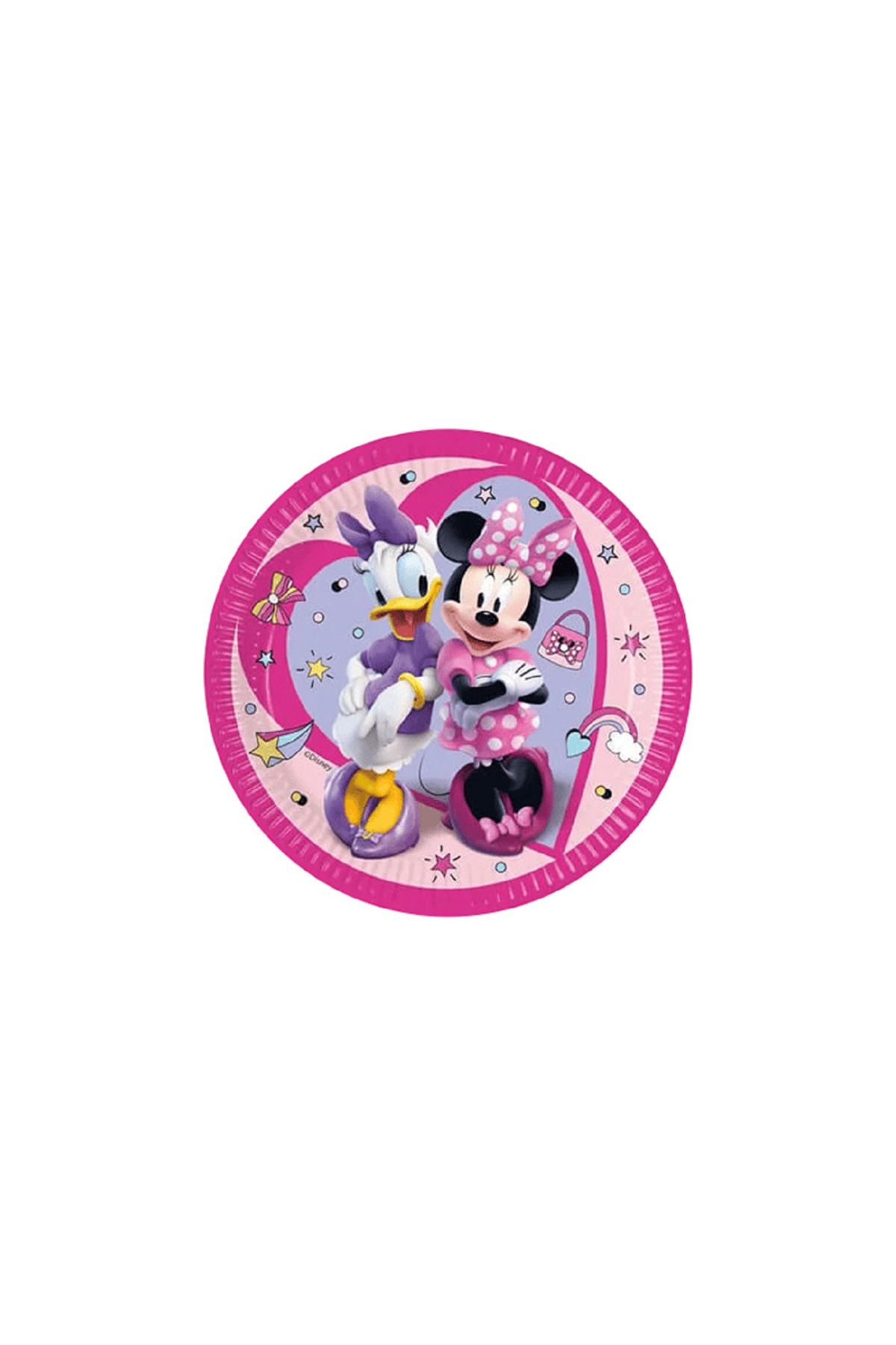 turkuaz parti Set De 8 Farfurii Și Pahare Din Carton Minnie Maurice - One Size