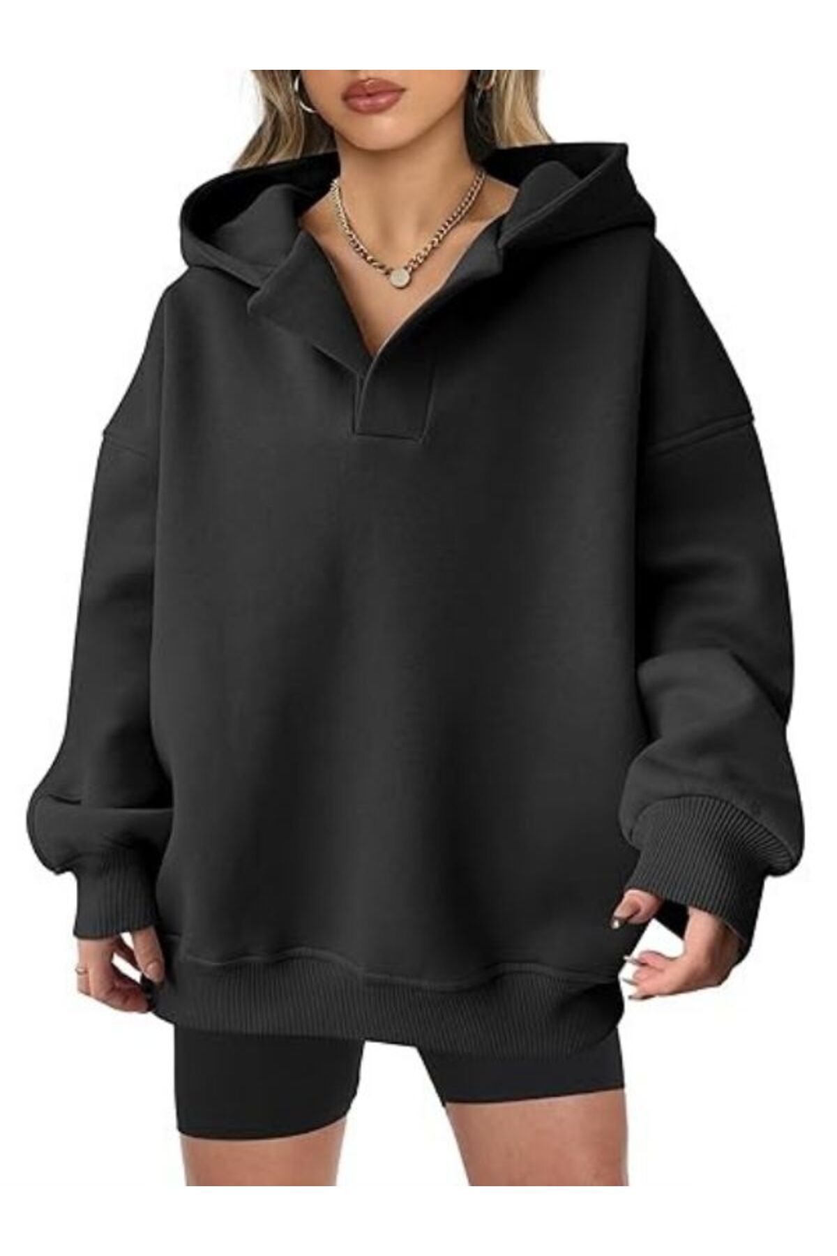 sweat oversize avec un sweat à capuche plat unisex