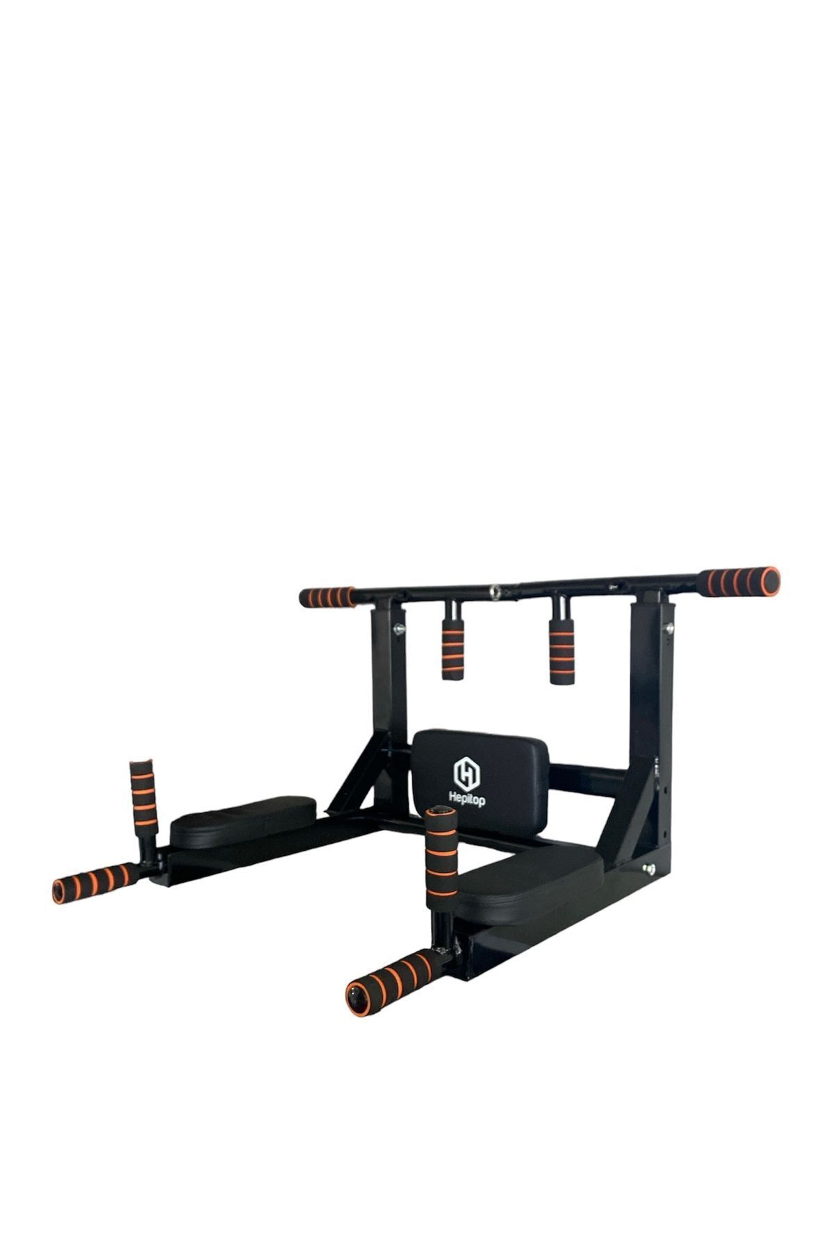 HEPİTOP 3'ü 1 Arada Çift Yönlü Duvar Barfiks Ve Dips Aleti, Siyah Barfiks Çubuğu All In One