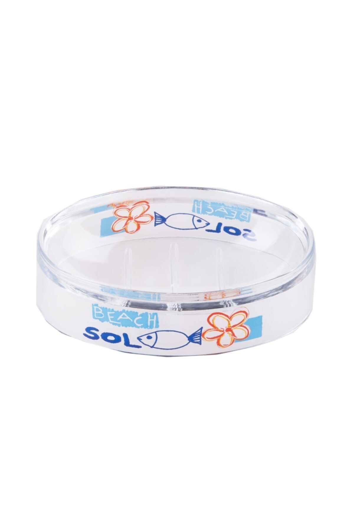 Bosphorus-Sea Patterned Soap Dish Acrylic Bathroom Set - 13X7X3Cm 6