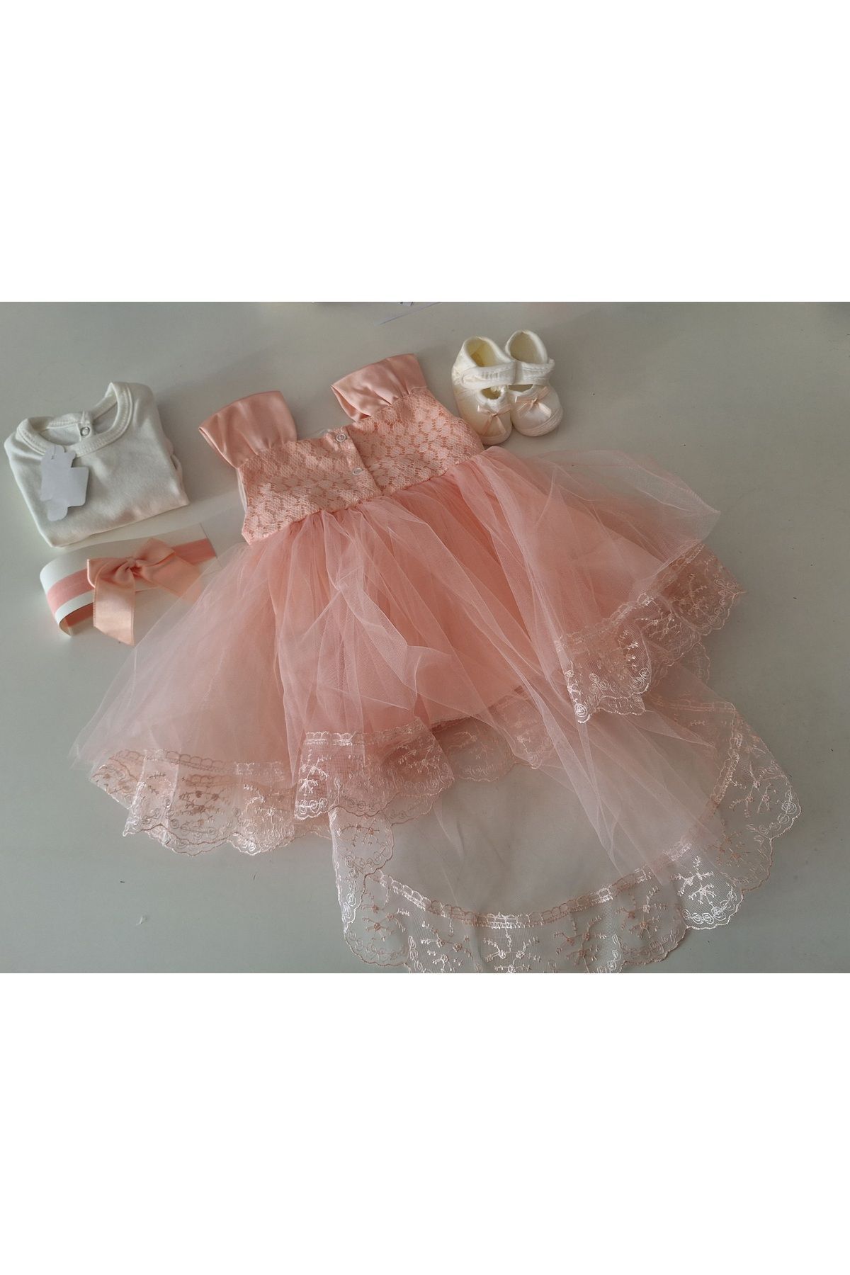 biyan collection Kız Bebek Mevlüt Takımı Gelinlik Abiye Elbise Bebek Doğum Baby Shower Hediyesi fotoğrafı 3 (önizleme)