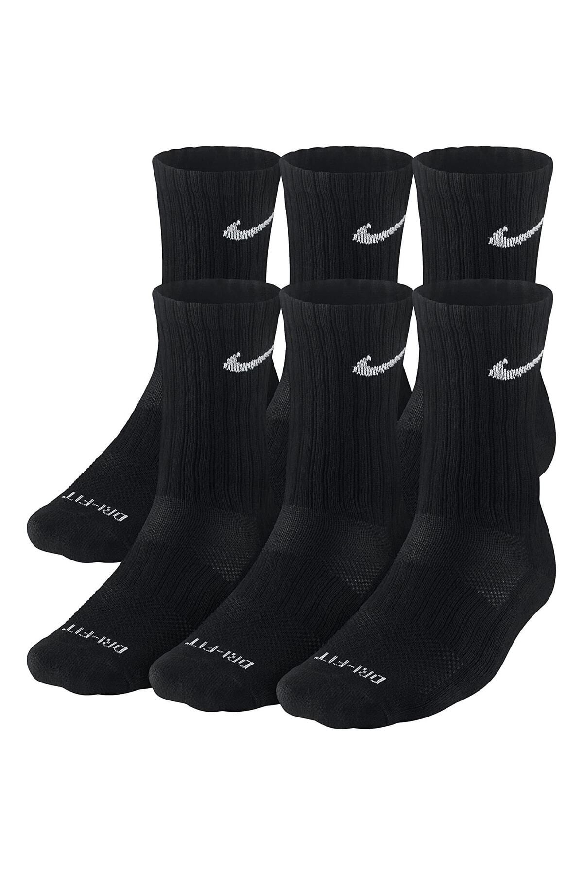 Nike Men s Dri Fit Kushioned Crew Socks Medium Black White Sx4446 Trendyol