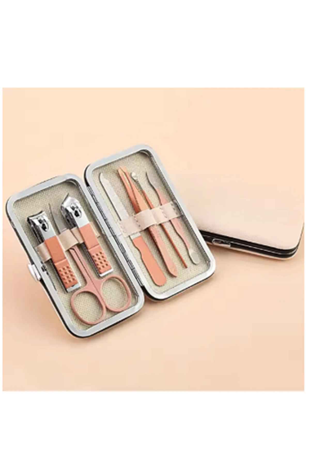 newnet Rose Gold Taşınabilir Çantalı 7 Parça Kişisel Bakım Seti