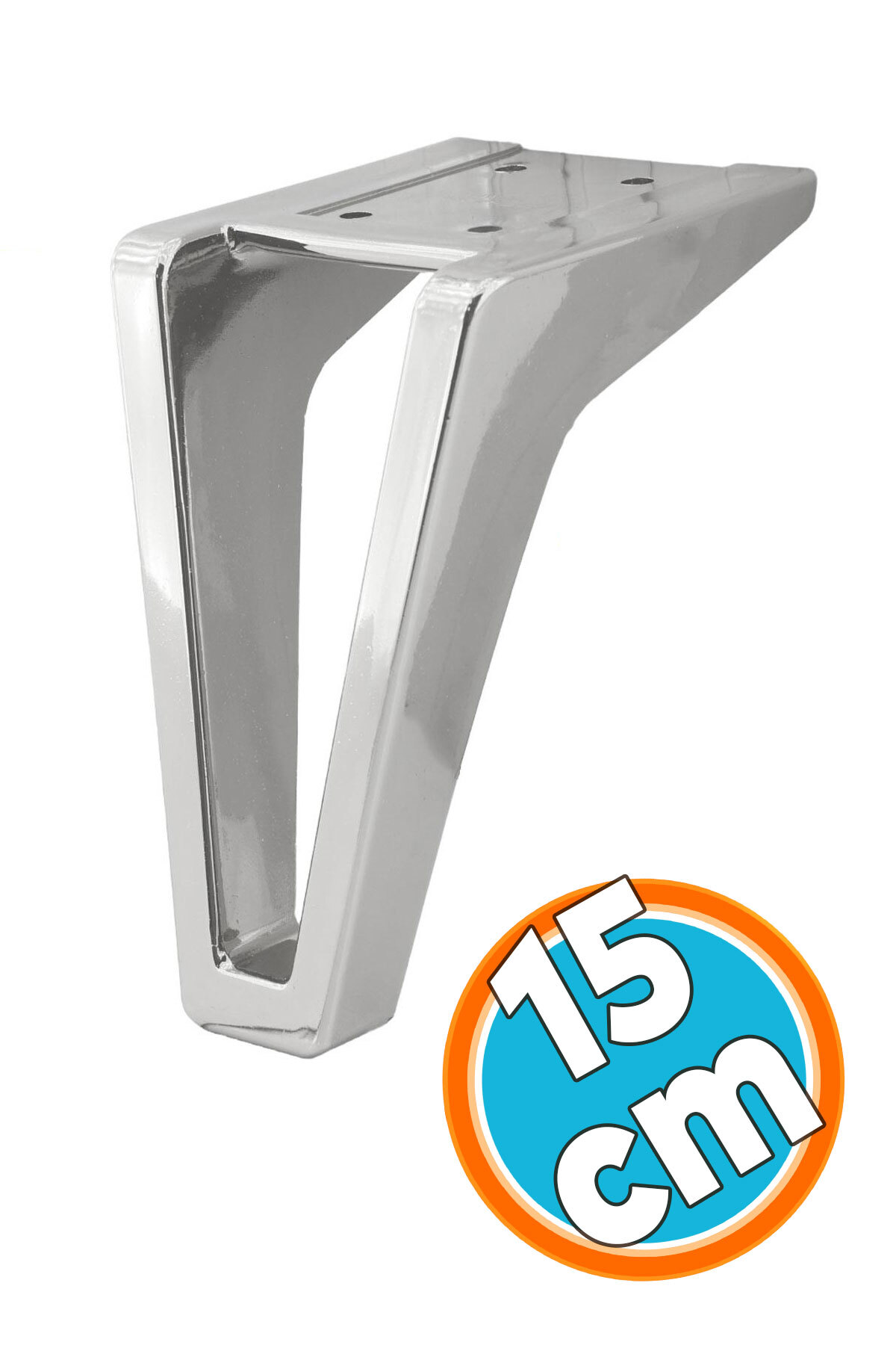 NZB Mobilya Yükseltici Kanepe Sehpa TV Ünitesi Koltuk Ayağı 15 cm Krom Renk Baza Ayak