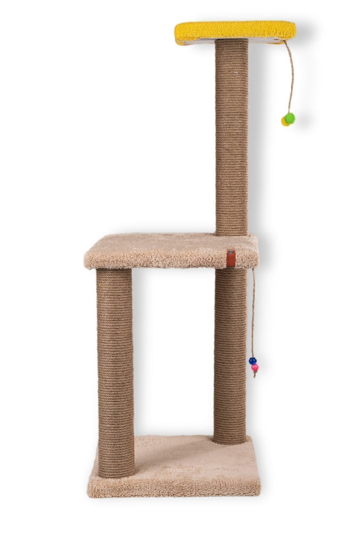 PUGALO-Cream Two-Tier Cat Scratching Board 82 cm Cushion Surface 2