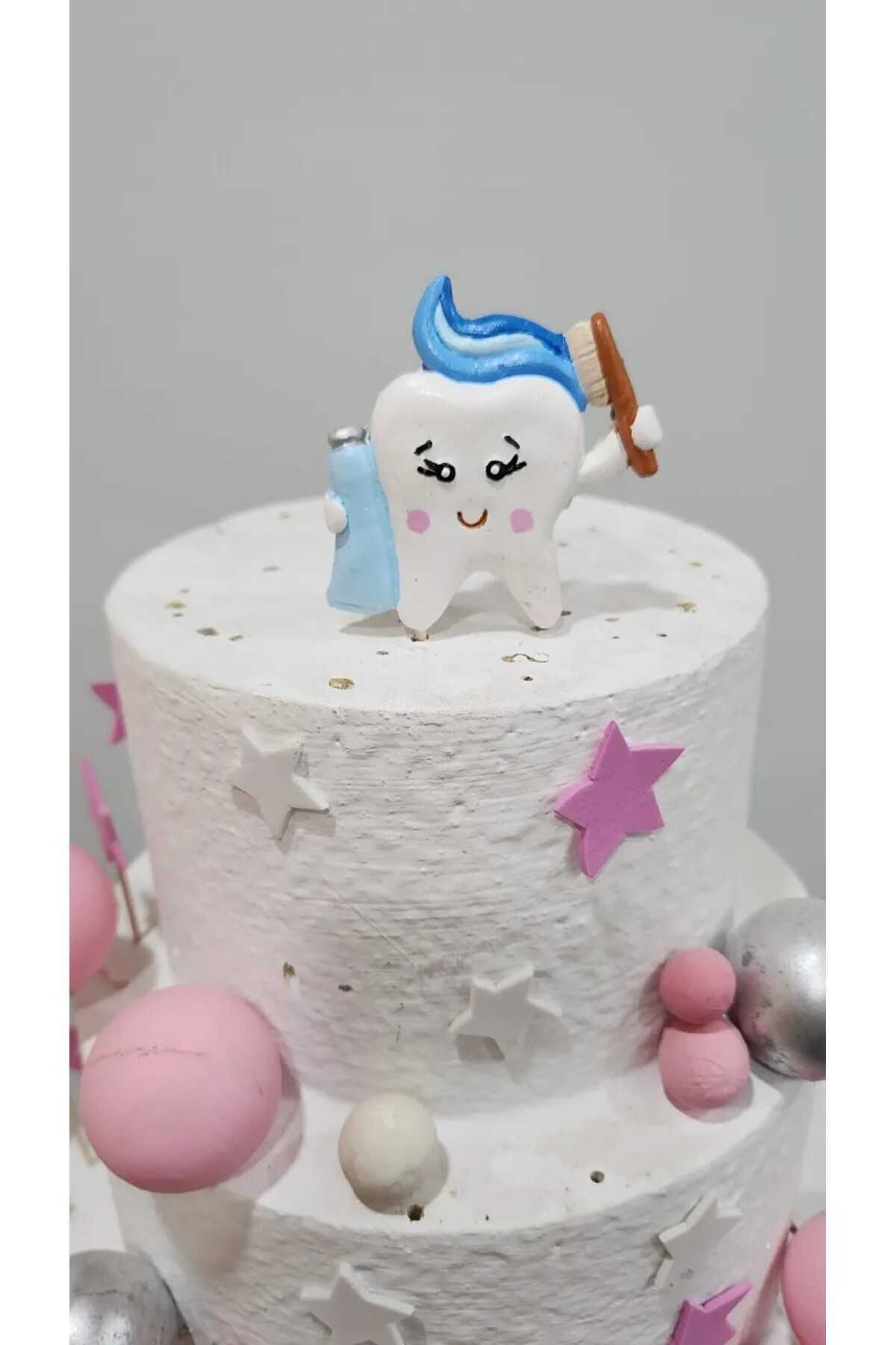 Diş Buğdayı Erkek Maket Kürdanlı Cupcake Pasta Süsü Doğum Günü Süsleri Pasta Kürdanı Kürdan Süsü