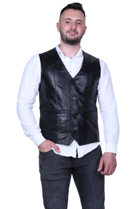 EYLÜL DERİ Eylül Y-1 Erkek Hakiki Deri Yelek