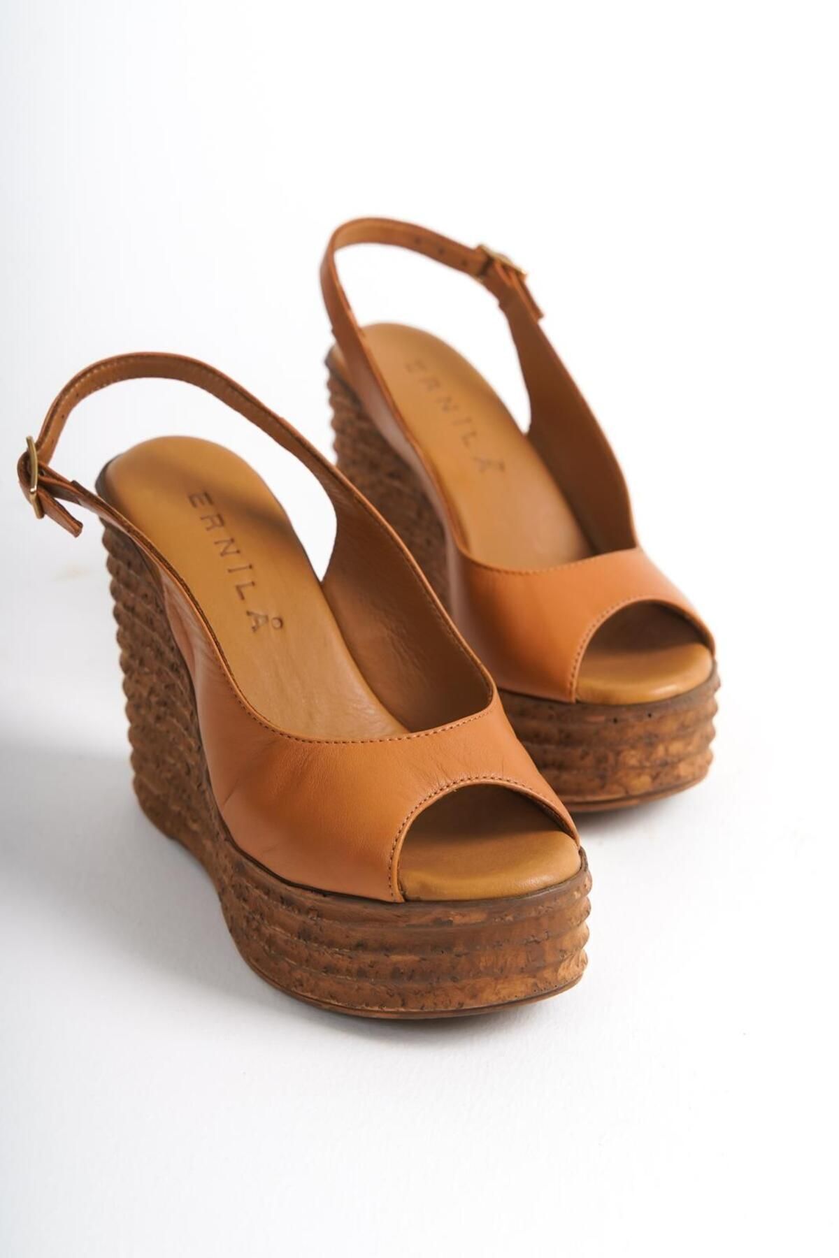 صندل زنانه قهوه ای ERNİLA | TYCF7998DD2B040B00 اورجینال - تصویر 3