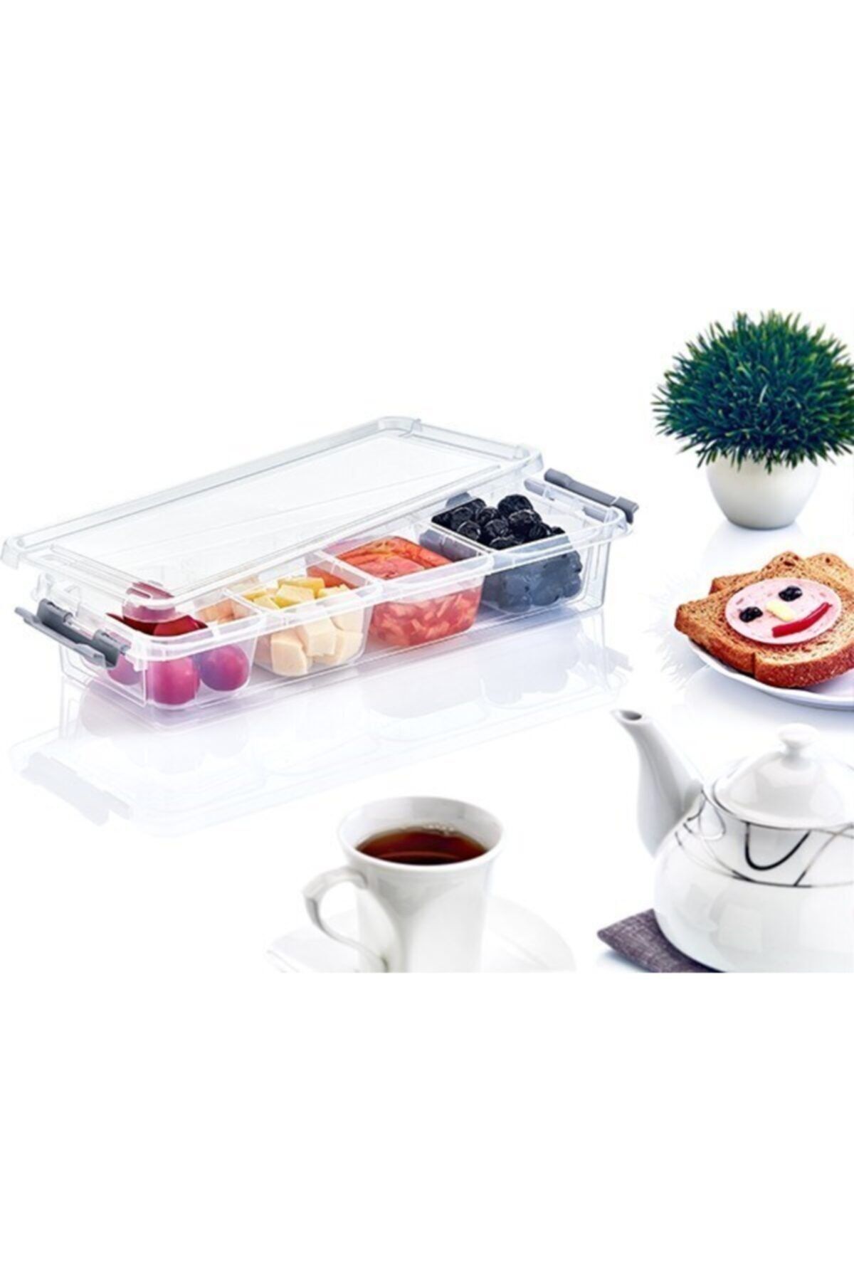 HOBBY LİFE-Storage Container & Storage Box - Grand 4 Compartment Shallow Organizing Box 2.5 Lt 2