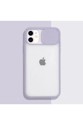 Apple Iphone 11 (6.1'') Kamera Lens Korumalı Sürgülü Lüx Kılıf Lila ZÇ-08-İPHONE-11