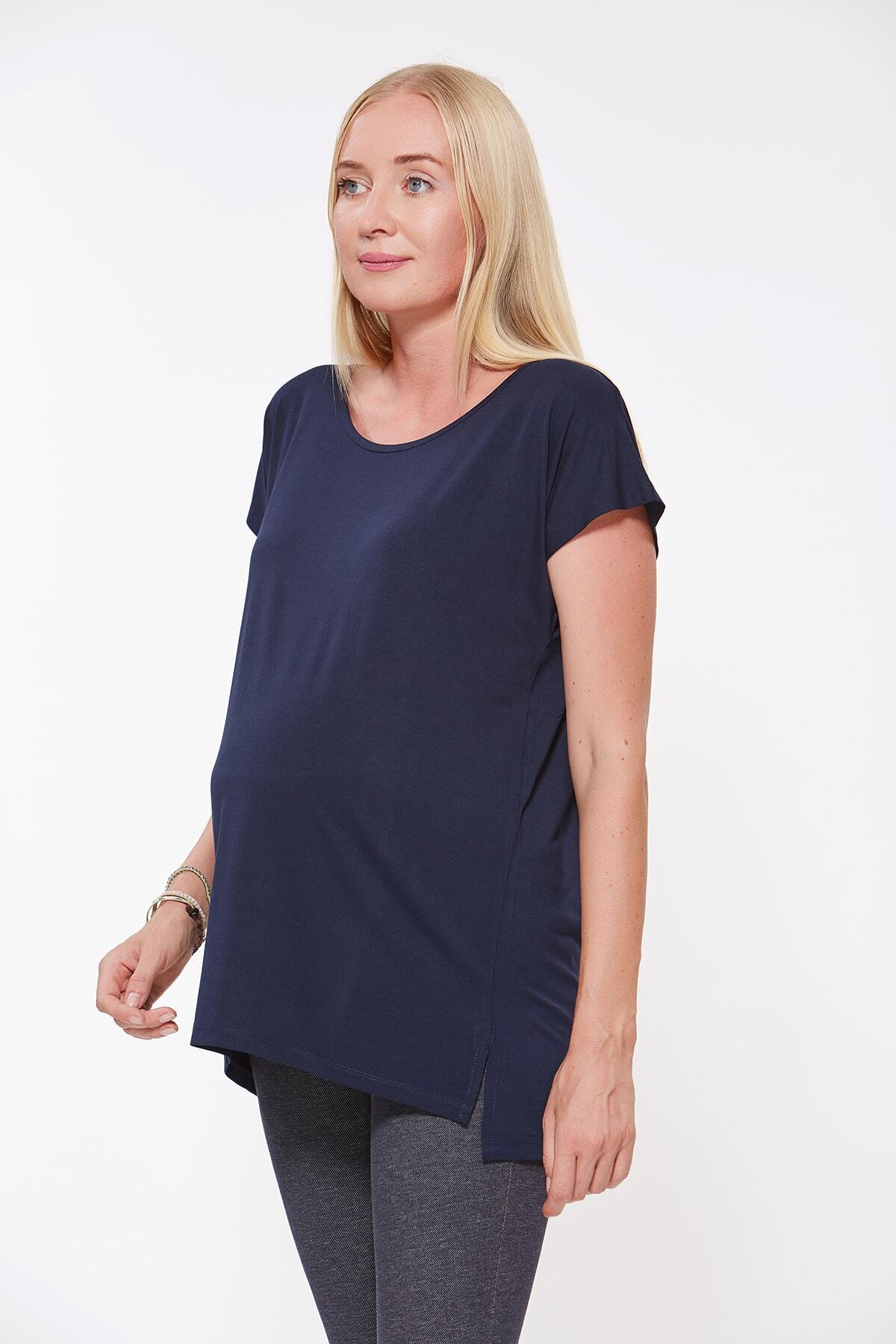 Motherway-Women's Navy Blue Maternity Tunic 3