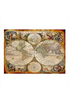 Mitolojik Dünya Haritası Hediyelik Ahşap Tablo 35cm X 50cm yatık-7192-35-50