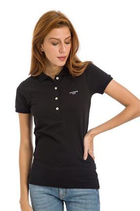 Kadın Siyah Polo Tişört - NYKO GLVSW11250141