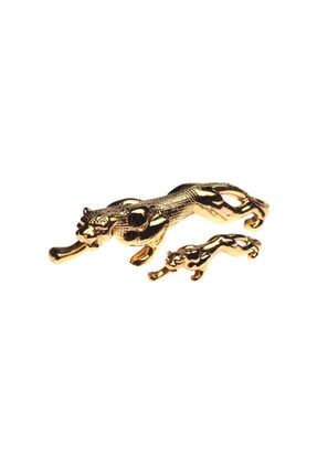 Altın Jaguar Dekoratif Biblo 2'li st-068