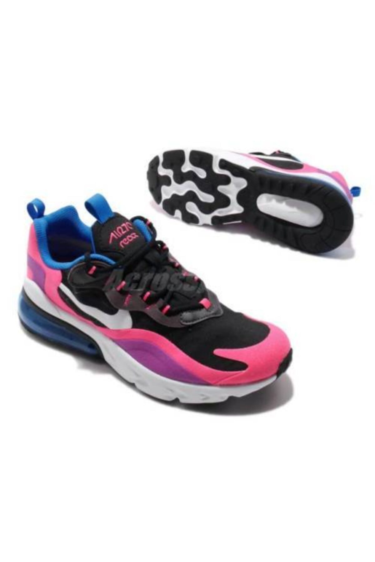 Nike Air Max 270 React GS Black White Pink Womens Shoes BQ0101-001 Size 8.5  | 883212571472 - Nike shoes Air Max React - Pink | SporTipTop
