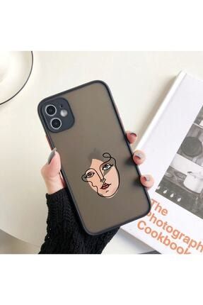 Women Art Desenli Iphone 11 Siyah Korumalı Telefon Kılıfı MCSİYAHDESEN