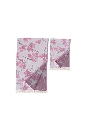 Pembe-Beyaz Cherry Blossom Peşkir + Peştemal Set JP913/SET