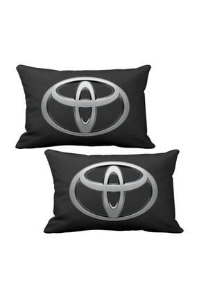 Toyota Logo 2 Li Lüks Araç Boyun Yastığı Siyah Ve Ahşap Logo Anahtarlık asr-ktaby-0070