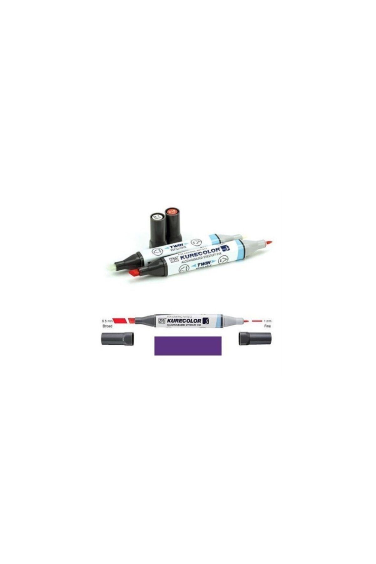 Zig-Kurecolor Twin S Graphic and Architectural Project Drawing Pen Deep Violet 1