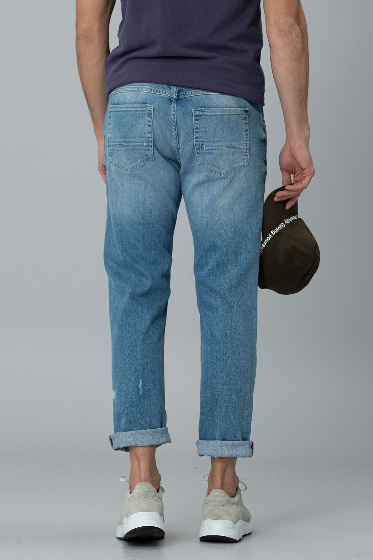 Lufian Ege Smart Jean Pantolon Regular Fit Gök Mavi MB7875