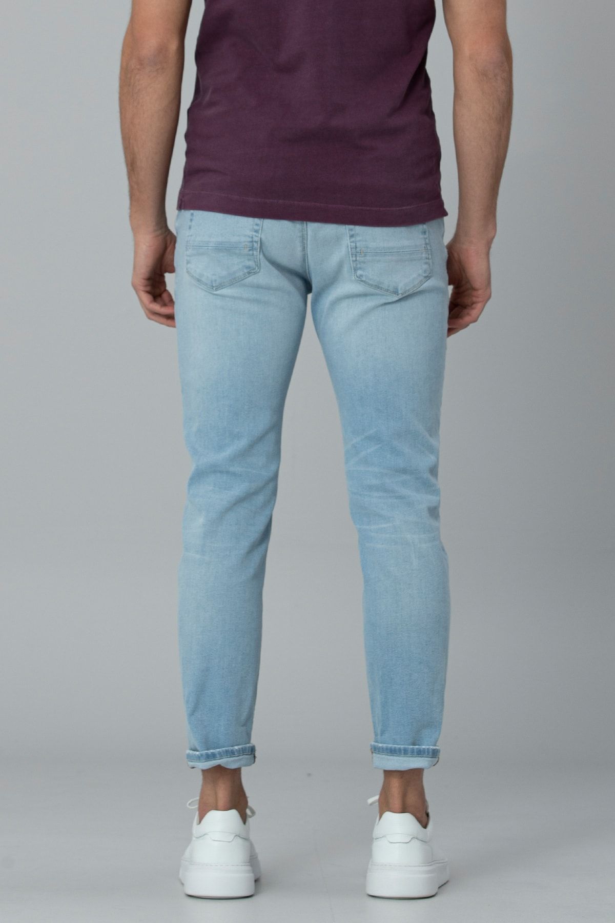 Lufian Boozer Smart Jean Trousers Slim Fit Sky Blue