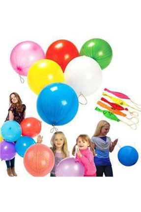 Lastikli Renkli Balon Maxi Punch Lateks Karışık Renk 20 Li Paket Ipli Balon İpli Balon 20 Adet