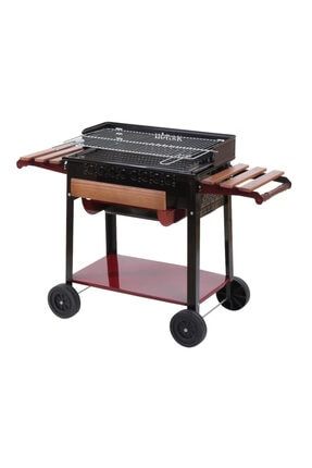 Simline Kirmizi Lav Tasi Hediyeli Tekerlekli Lav Tasli Tuplu Mangal Barbeku Trendyol