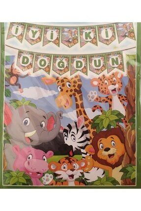 Safari Neşeli Hayvanlar Iyiki Doğdun Banner Afiş PRA-2228667-3827