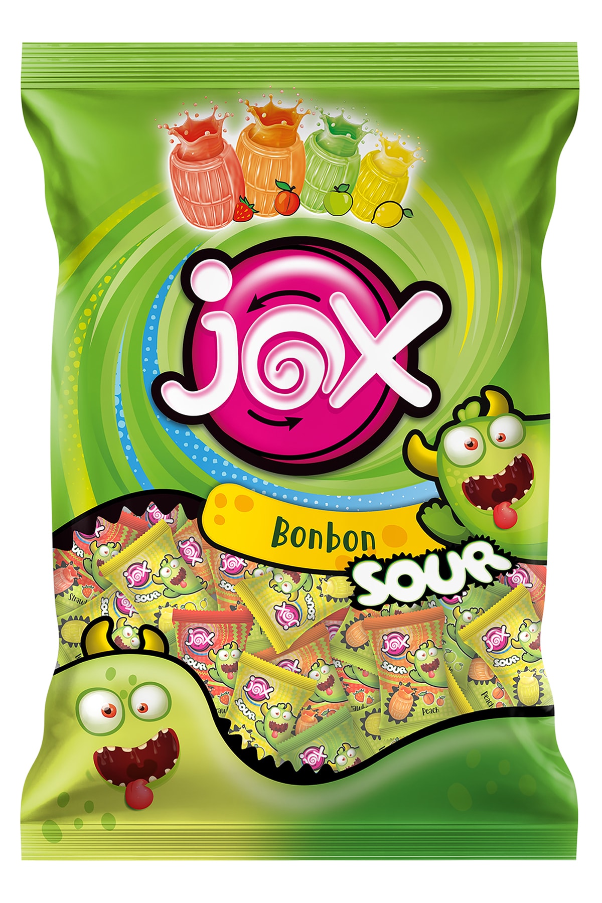 JOX Sour Meyve Aromalı Sıvı Dolgulu Ekşili Bonbon Şekerleme (5 G X200 Adet)