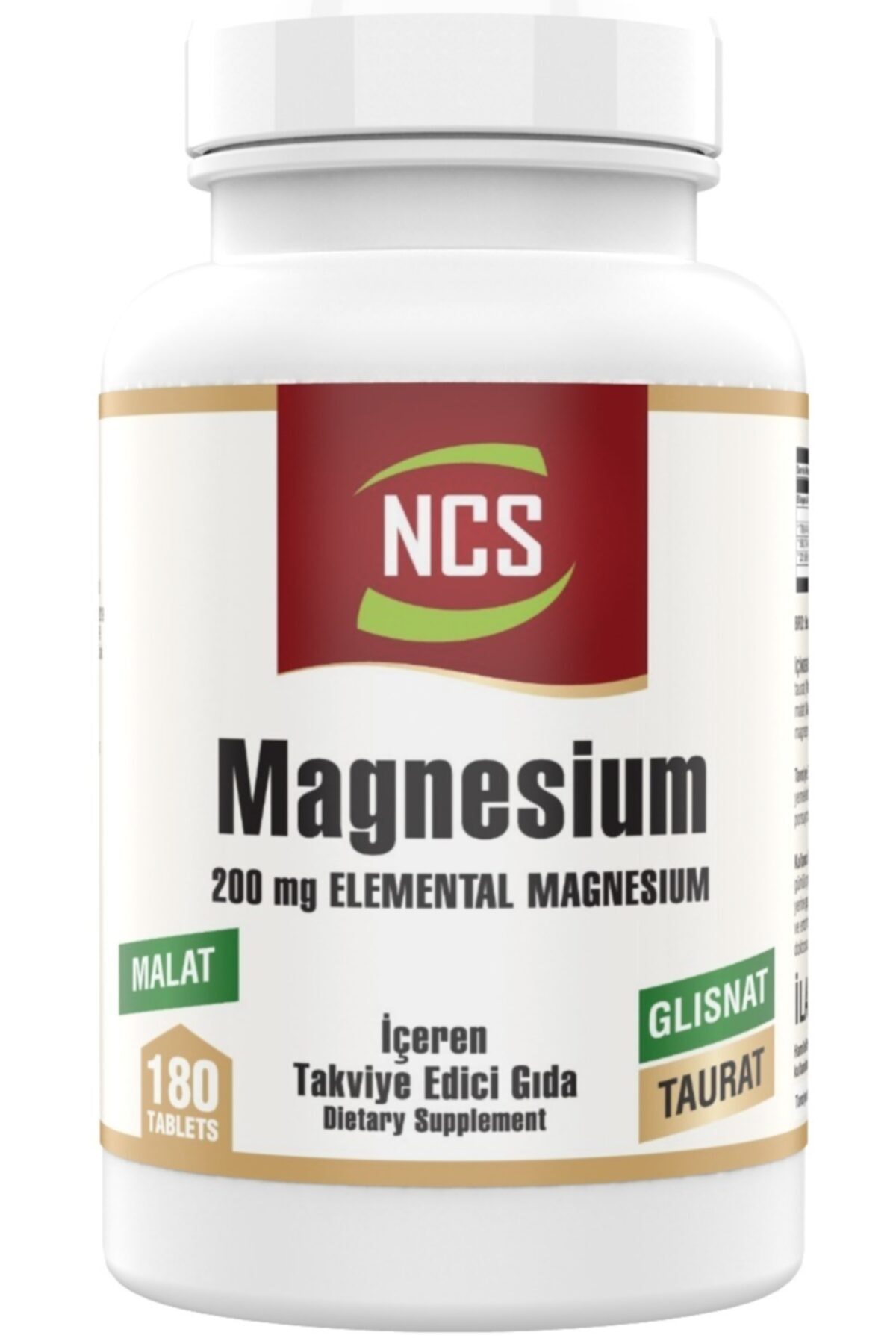NCS Magnesium Bisglisinat Malat Taurat 180 Tablet Magnezyum Element Formül