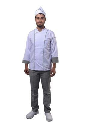Erkek Aşçı Elbise Takım Önlük + Pantolon + Kep ÖNLK010