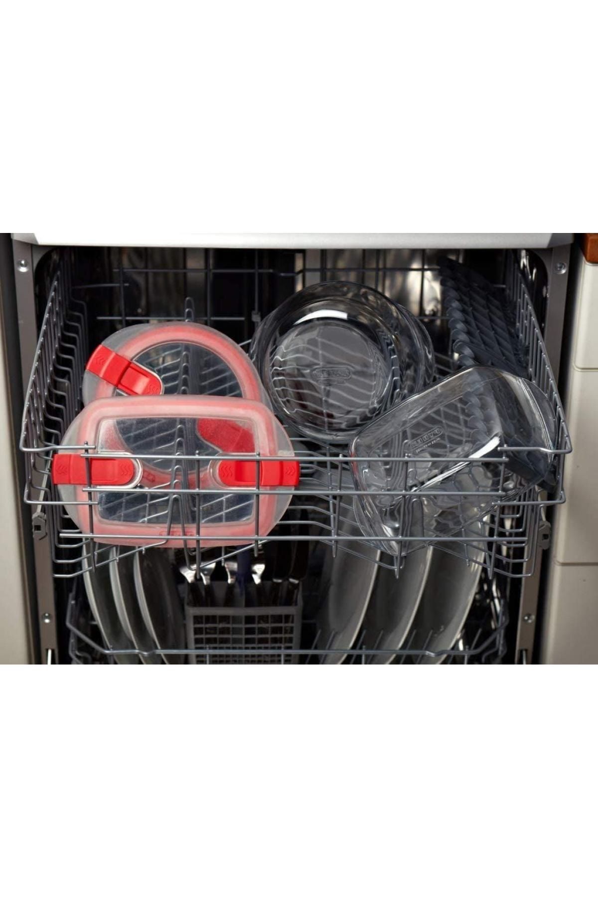 Pyrex-حاوية تخزين مربعة قابلة للقفل مع غطاء سعة 0.35 لتر 2